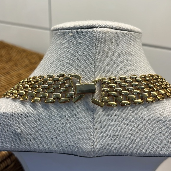Vintage Napier Gold Tone Collar Necklace - Picture 6 of 8